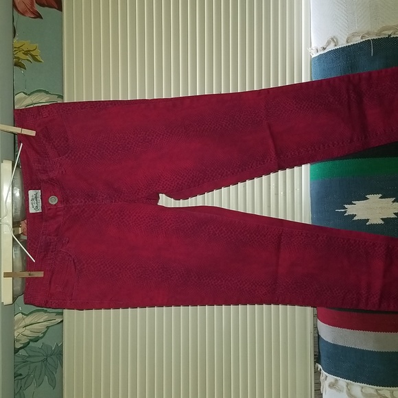 Aeropostale Hot Pink (snake skin print) Skinny Jean's Size 7/8 - Picture 3 of 10